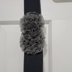 Gray Rose Wide Waist Belt
